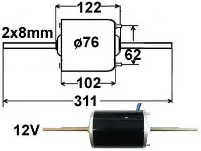 LÄM.MOOT. 12V 2X8MM/311MM - Yleisosat ja tarvikkeet - 19782 - 1