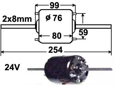 LÄM.MOOT. 24V 3-NOP 2X8MM - Yleisosat ja tarvikkeet - 19542 - 1