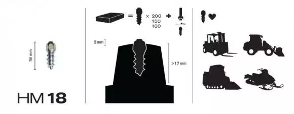 MaxiGrip Nastasarja 150pakk.18mm Sis. työkalu - Mönkijän Nastat - 74422 - 1