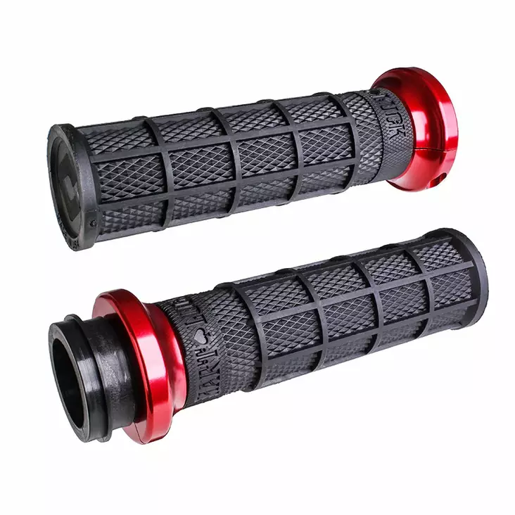 ODI Street V-TWIN Lock-On HART-LUCK Full-Waffle BLACK/Black/red - Moottoripyörän Ohjaus & hallinta - 80622 - 1