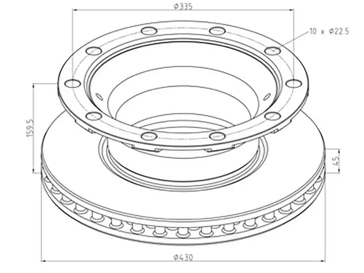 PE JARRULEVY 430MM BPW SH 22,5 10 PULTTINEN - Yleisosat ja tarvikkeet - 55192 - 1