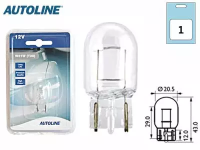 POLTTIMO AUTOLINE 12V 21W T20 BLISTER - Yleisosat ja tarvikkeet - 69072 - 1