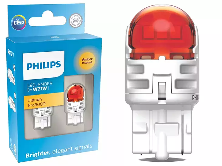 POLTTIMOPARI PHILIPS LED W21W 12V AMBER PRO6000 - Yleisosat ja tarvikkeet - 75722 - 1