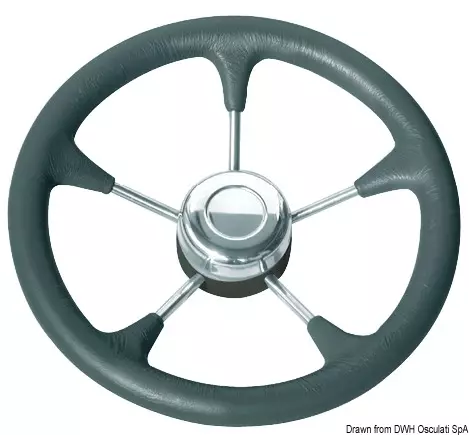 Polyurethane steer. wheel SS spokes Ø 280 mm black - Veneen Ohjaus & hallintalaitteet - 69352 - 1