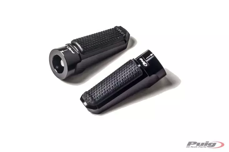Puig Rear Sets Racing+Rubber Right/Left C/Black - Moottoripyörän Jalkatuki - 98012 - 1