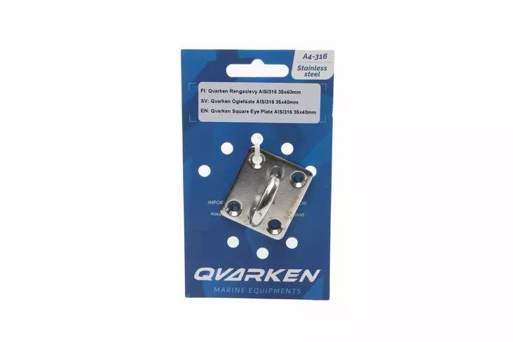Qvarken Rengaslevy AISI316 35x40mm - Veneen Karabiinit & sakkelit - 111092 - 1