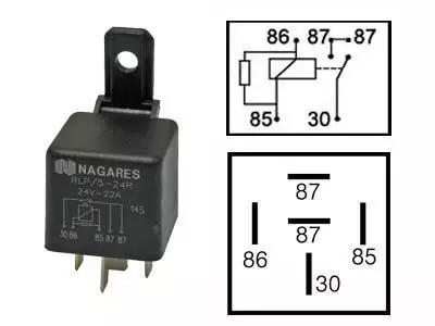RELE 24V 22A 5-N. 2X87, VASTUS, PITIMELLÄ - Yleisosat ja tarvikkeet - 71392 - 1