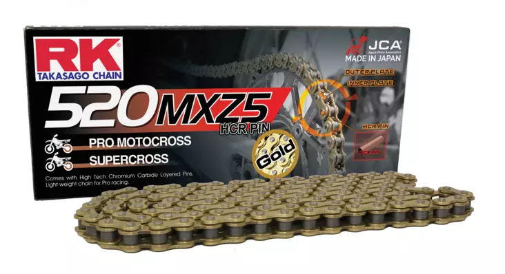 RK GB520MXZ5 Offroad Pro ketju Kulta +CL (Jousil.) - Moottoripyörän Ketjut & rattaat - 84602 - 1