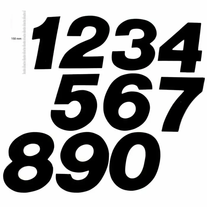 TMV MX Digits 150mm Black '7' (3pcs) - Mopon & Skootterin Kilpailunumerot & taustat - 95852 - 1