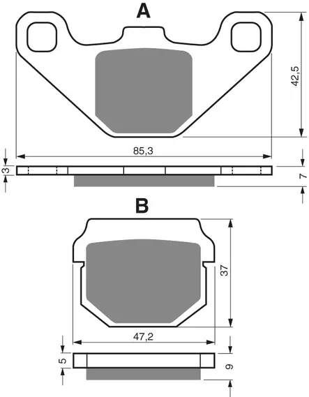 GOLDFREN Jarrupalat 047 Ceramic Carbon K1 - Moottoripyörän Jarrupalat - 87982 - 1
