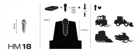 MaxiGrip Nastasarja 150pakk.18mm Sis. työkalu - Mönkijän Nastat - 74422 - 1