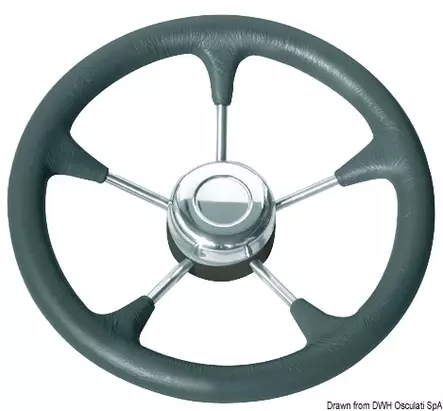 Polyurethane steer. wheel SS spokes Ø 280 mm black - Veneen Ohjaus & hallintalaitteet - 69352 - 1