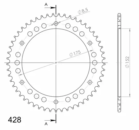 Supersprox Alu TakaratasYA WR125 Sininen 53 - Moottoripyörän Ketjut & rattaat - 100832 - 1