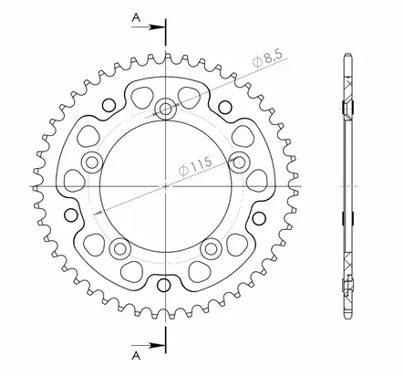 Supersprox Stealth Takaratas KTM SX65 46 - Moottoripyörän Ketjut & rattaat - 101152 - 1