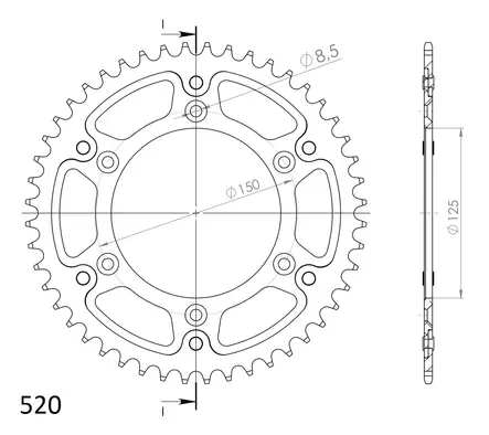 Supersprox Stealth Takaratas Oranssi - Moottoripyörän Ketjut & rattaat - 101302 - 1