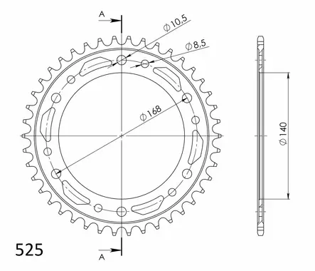 Supersprox Teräs takaratas 6.42 - Moottoripyörän Ketjut & rattaat - 100572 - 1
