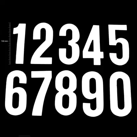 TMV Digits 150mm White '2' (20pcs) - Moottoripyörän Kilpailunumerot & taustat - 95502 - 1