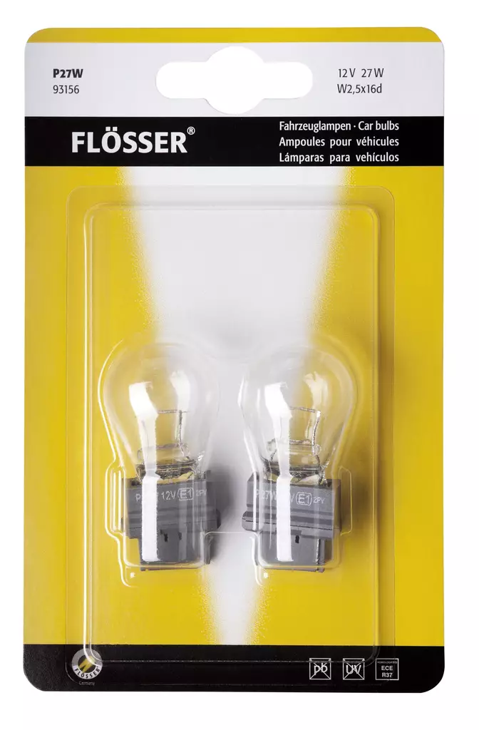 Flösser Polttimo 12V27W 2.5x16d P27W Blister Polaris - Veneen Polttimot - 111083 - 1