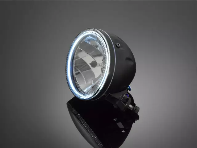Highway Hawk Headlight with Led-Ring - Moottoripyörän Valot, vilkut & heijastimet - 85383 - 1