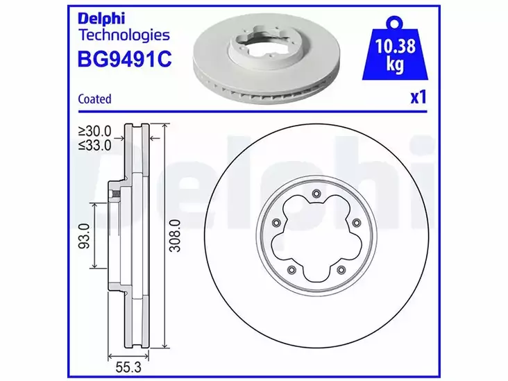 JARRULEVY DELPHI, 1 KPL / PKT, ETU, FORD - Yleisosat ja tarvikkeet - 15223 - 1