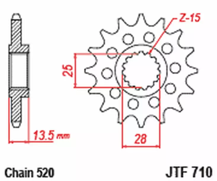 JT Eturatas JTF710.16RB - Moottoripyörän Eturattaat - 78333 - 1