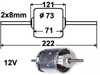 LÄM.MOOT. 12V 2X8MM/73MM - Yleisosat ja tarvikkeet - 19683 - 1