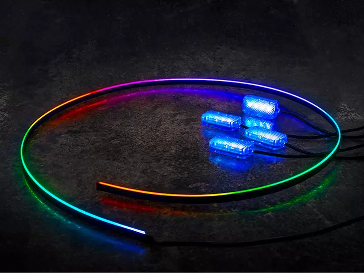 LED RGB SISÄVALOSARJA USB 4XJALKATILAVALO+110CM VALONAUHA - Yleisosat ja tarvikkeet - 49913 - 1