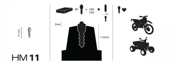 MaxiGrip Nastasarja 11mm 150kpl Sis. työkalu - Mönkijän Nastat - 74693 - 1