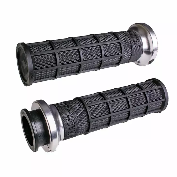 ODI Street V-TWIN Lock-On HART-LUCK Full-Waffle BLACK/Black/silver - Moottoripyörän Ohjaus & hallinta - 81123 - 1