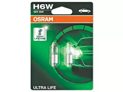 OSRAM ULTRA LIFE 12V H6W BAX9S DOUBLE BLISTER - Yleisosat ja tarvikkeet - 73653 - 1