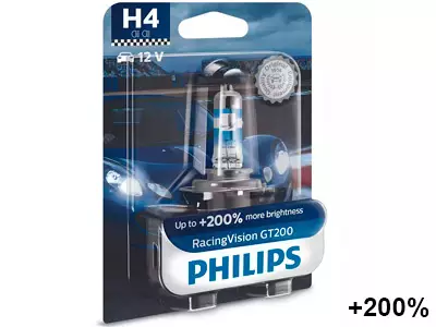 POLTTIMO PHILIPS H4 12V RACINGVISION GT200 BLISTER - Yleisosat ja tarvikkeet - 73673 - 1