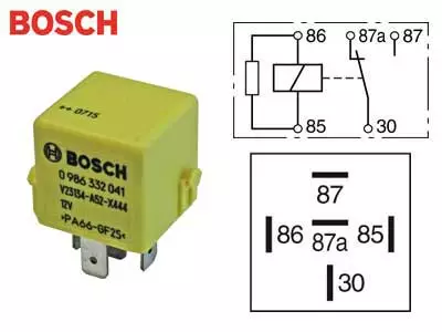 RELE BOSCH 12V 30/40A 87A VASTUKSELLA B-KYTKENTÄ - Yleisosat ja tarvikkeet - 76173 - 1