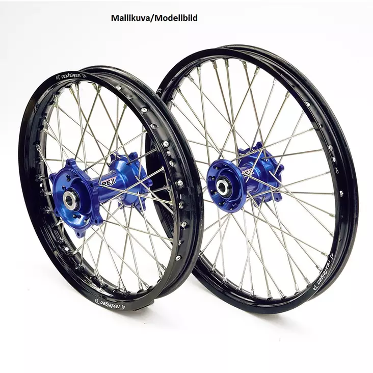 REX WHEELS 21-1,60 YZ 125/250 93-..,YZF250/450 93-13 MUSTA VANNE/SININEN NAPA 20 - Moottoripyörän Täydelliset vanteet - 86173 - 1