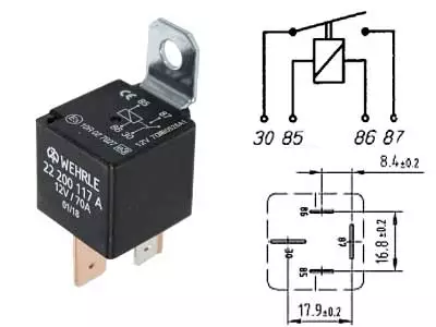 TEHORELE 12V 70A 4N. 2X9,5 PIDIKKEELLÄ - Yleisosat ja tarvikkeet - 42973 - 1