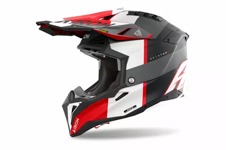 Airoh Kypärä Aviator 3 Monarch Harmaa/Punainen Matta M - MP Offroad-kypärät - 82363 - 1