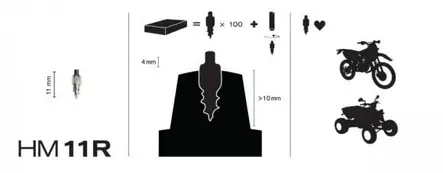 MaxiGrip Nastasarja 11mm Racing 100kpl Sis. työkalu - Mönkijän Nastat - 74823 - 1