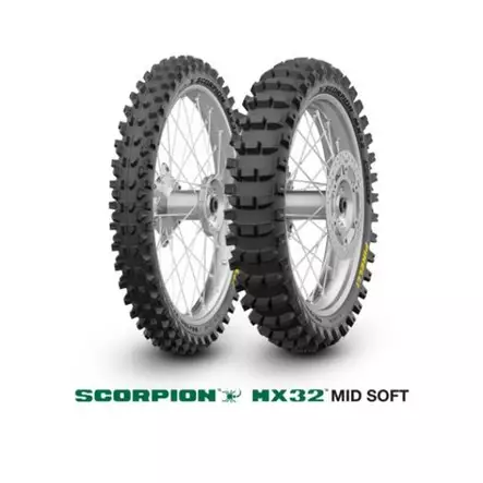 Pirelli New Scorpion MX32 Mid Soft 120/80-19 NHS 63M Re - MP renkaat - Offroad - 68713 - 1