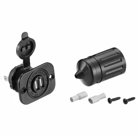 USB pistoke, kahdelle liittimelle 12V-24V - Vesijetin Sähköosat - 108753 - 1