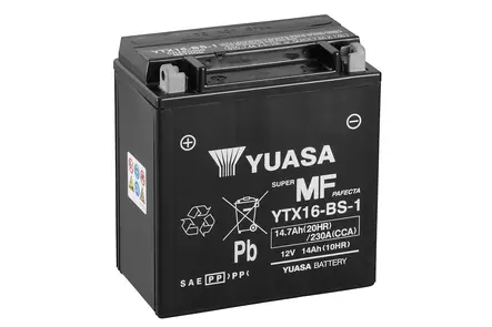 Yuasa akku, YTX16-BS-1 (cp) Happopatruuna mukana (3) - Yleisosat - Akut - 108513 - 1