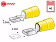 C-PWR LATTALIITTIMET KELT 6,3MM 40KPL - Yleisosat ja tarvikkeet - 42723 - 1