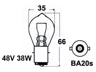 48V 35W BA20S TRUKKIPOLT. - Yleisosat ja tarvikkeet - 35514 - 1