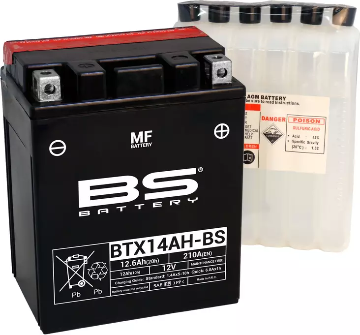 BS Battery BTX14AH-BS MF (cp) Maintenance Free - Yleisosat - Akut - 107024 - 1