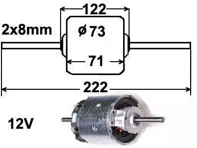 LÄM.MOOT. 12V 2X8MM/222MM - Yleisosat ja tarvikkeet - 78924 - 1