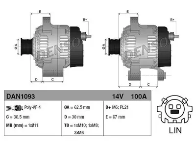 LATURI DENSO 100A - Yleisosat ja tarvikkeet - 39714 - 1