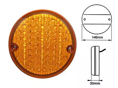LED TAKAVALO 24V KELT 140MM/35MM (VILKKU) # - Yleisosat ja tarvikkeet - 50124 - 1