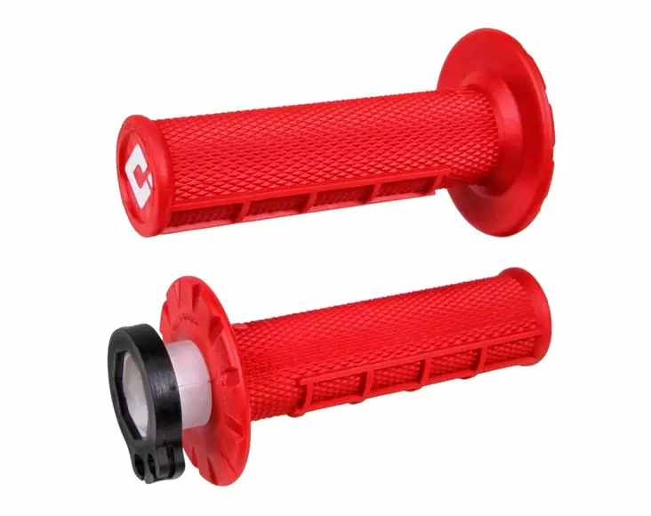 ODI Half-Waffle MX Lock-On Grip Set Red - Moottoripyörän Ohjaus & hallinta - 68924 - 1