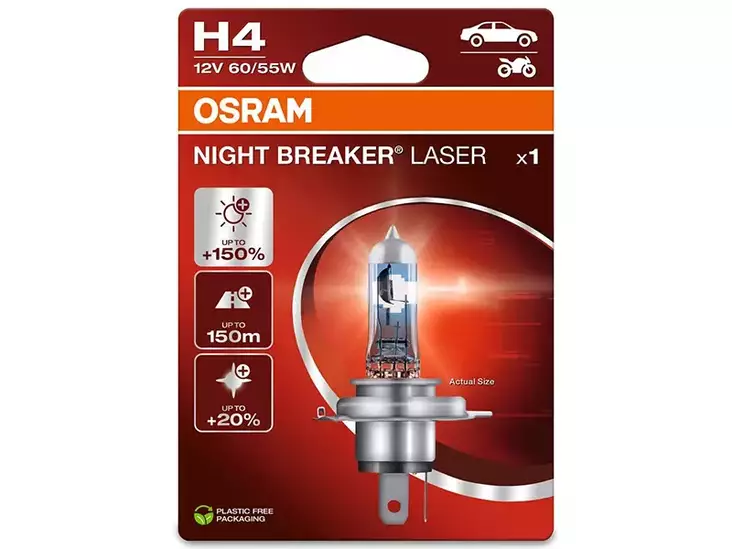 OSRAM NIGHT BREAKER LASER 12V H4 - Yleisosat ja tarvikkeet - 74084 - 1