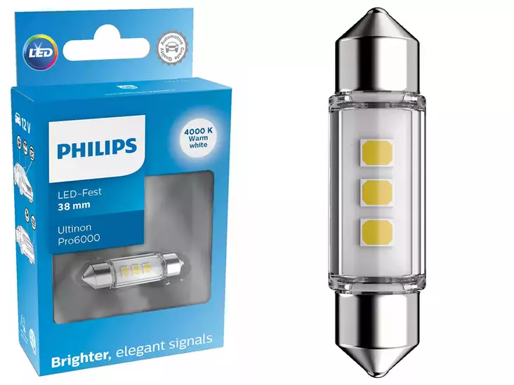 POLTTIMO PHILIPS LED FESTOON 38MM 12V 4000K PRO6000 - Yleisosat ja tarvikkeet - 74594 - 1