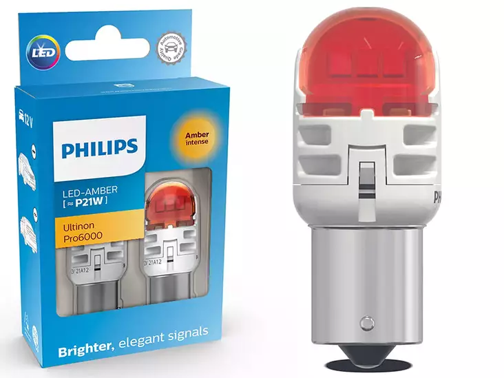 POLTTIMOPARI PHILIPS LED P21W 12V AMBER PRO6000 - Yleisosat ja tarvikkeet - 74494 - 1