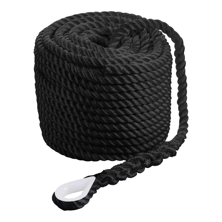 Qvarken Ankkuriköysi Classic koussilla 10mm 30m musta - Veneen kiinnitys - 111694 - 1